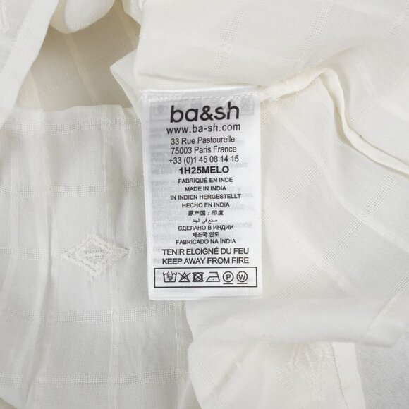 ba&sh Melody Long-Sleeve Embroidered Blouse In White Women's Size 1/Small - NWT - Picture 9 of 11